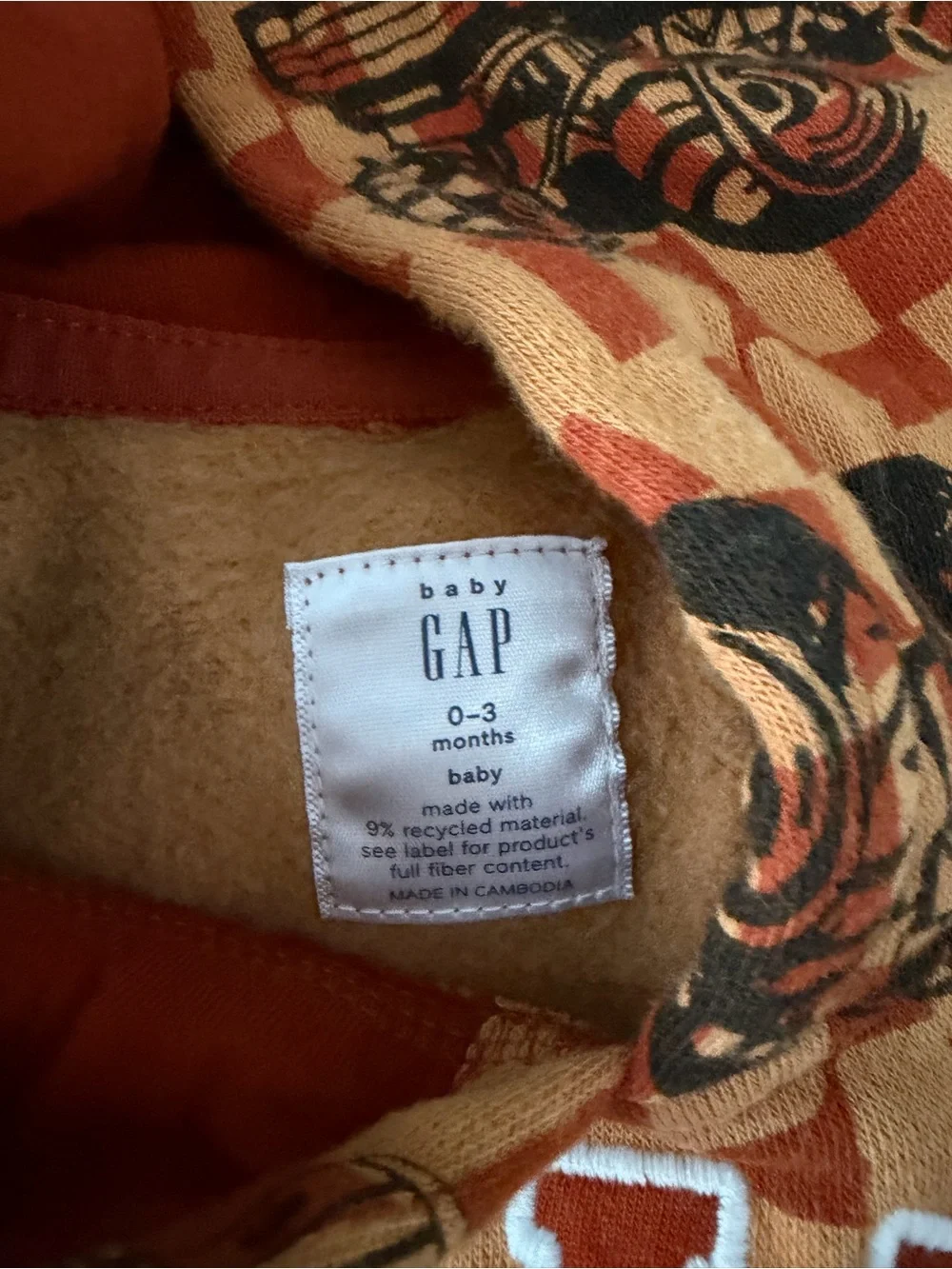 GAP Orange Checkerboard Hoodie & Joggers with Race Car Print